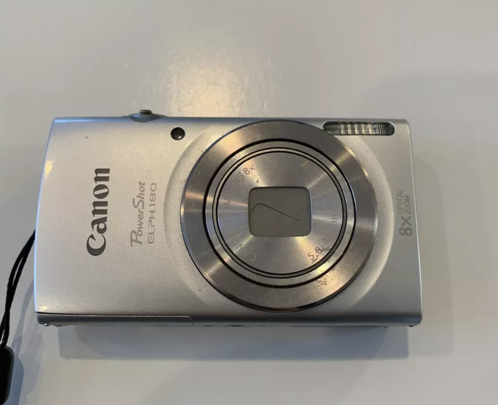 Silver Canon PowerShot Elph 180 8x Optical Zoom 20MP Digital Camera
